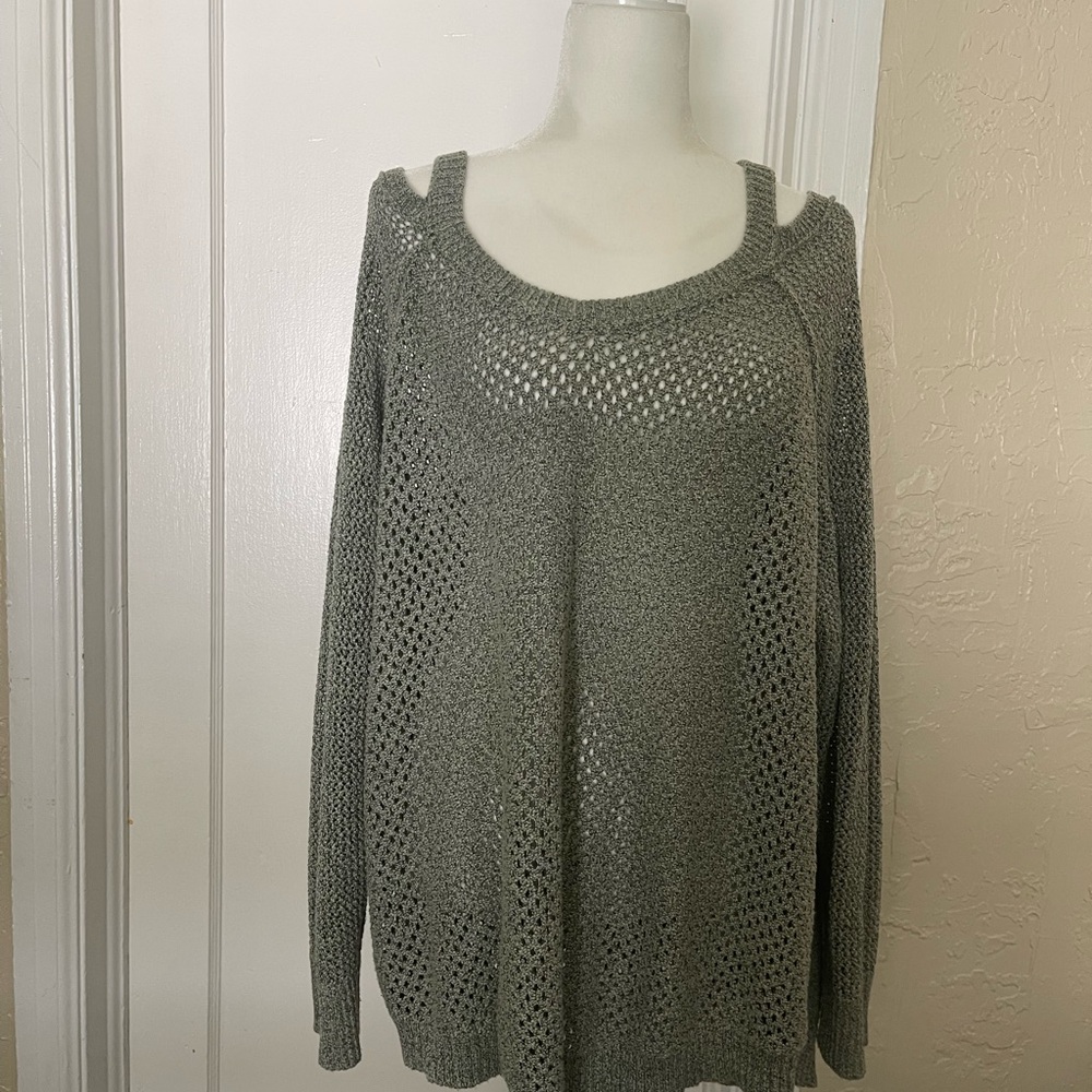 Maurices Off-the-Shoulder Olive Sweater